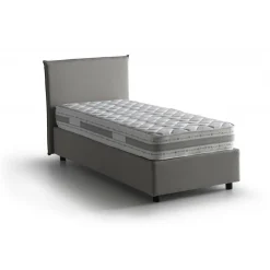 Letto una piazza contenitore grigio 95x215cm rivestimento in tessuto - Boudicca