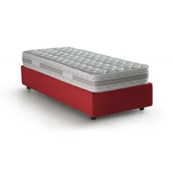 Letto una piazza contenitore rosso 105x215cm materasso incluso - Aribal
