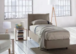 Letto una piazza contenitore tortora 105x215cm moderno - Arzon