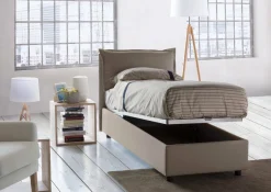 Letto una piazza contenitore tortora 105x215cm moderno - Arzon