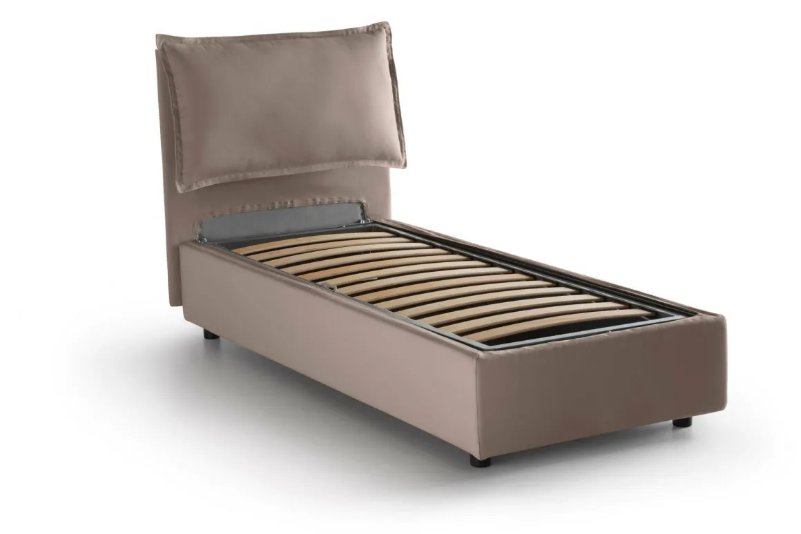 Letto una piazza contenitore tortora 105x215cm moderno - Arzon
