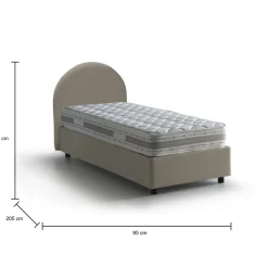 Letto una piazza contenitore tortora 95x205cm comfort - Parco