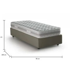 Letto una piazza contenitore tortora 95x205cm design - Andry