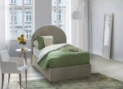 Letto una piazza contenitore tortora 95x205cm moderno - Fedra
