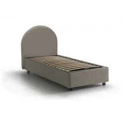 Letto una piazza contenitore tortora 95x205cm moderno - Fedra