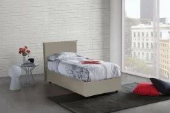 Letto una piazza contenitore tortora 95x205cm sfoderabile - Tashkent