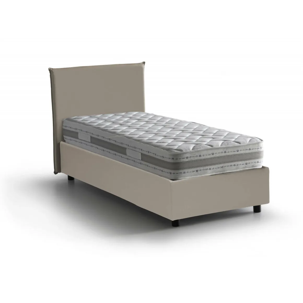 Letto una piazza contenitore tortora 95x205cm sfoderabile - Tashkent
