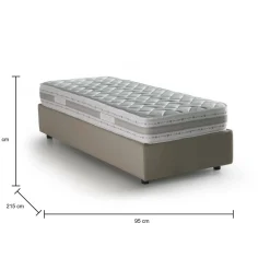 Letto una piazza contenitore tortora 95x215cm comfort - Avova