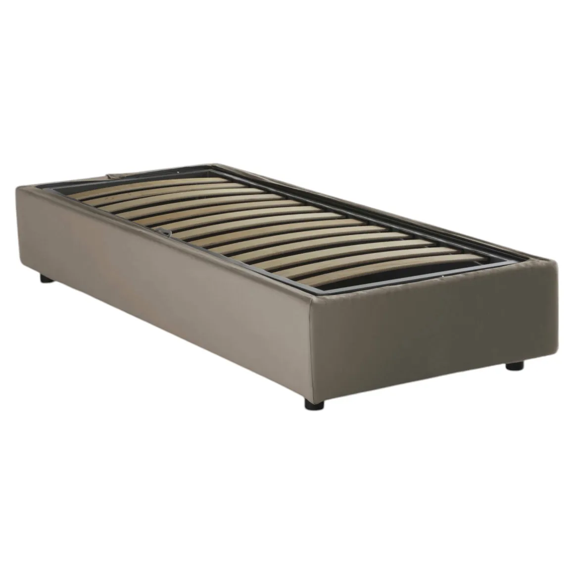 Letto una piazza contenitore tortora 95x215cm comfort - Avova