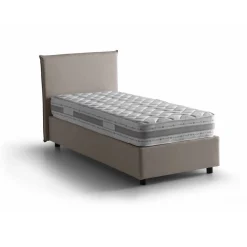 Letto una piazza contenitore tortora 95x215cm rivestimento in tessuto - Boudicca