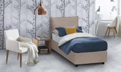 Letto una piazza contenitore tortora 95x215cm sfoderabile - Delhi