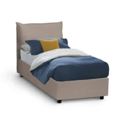 Letto una piazza contenitore tortora 95x215cm sfoderabile - Delhi