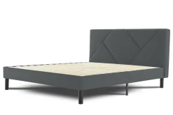 Letti Piazza E Mezza|Letti Piazza E Mezza > Dmora Letto una Piazza e Mezza 120x190 cm Imbottito Moderno con Rete a Doghe e Vano Testiera Salvaspazio 129x204x100h – Hemera Grigio