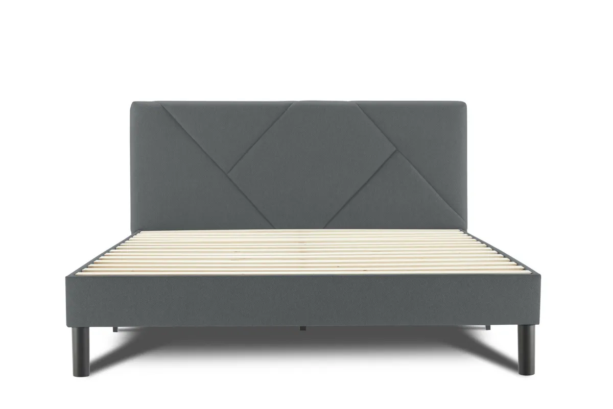 Letti Piazza E Mezza|Letti Piazza E Mezza > Dmora Letto una Piazza e Mezza 120x190 cm Imbottito Moderno con Rete a Doghe e Vano Testiera Salvaspazio 129x204x100h – Hemera Grigio