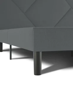 Letti Piazza E Mezza|Letti Piazza E Mezza > Dmora Letto una Piazza e Mezza 120x190 cm Imbottito Moderno con Rete a Doghe e Vano Testiera Salvaspazio 129x204x100h – Hemera Grigio
