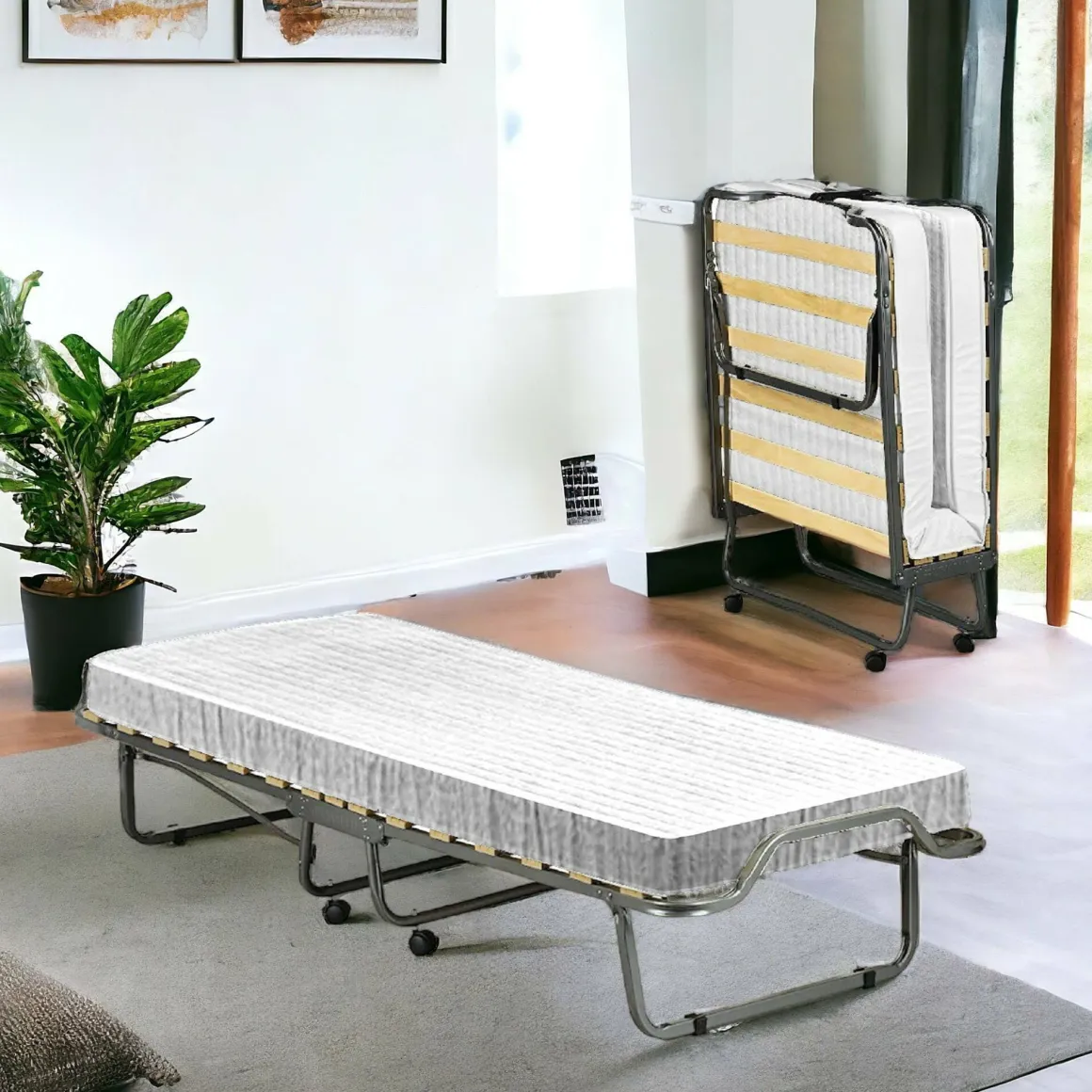 Letto una piazza pieghevole 200x80cm bianco - Banzi