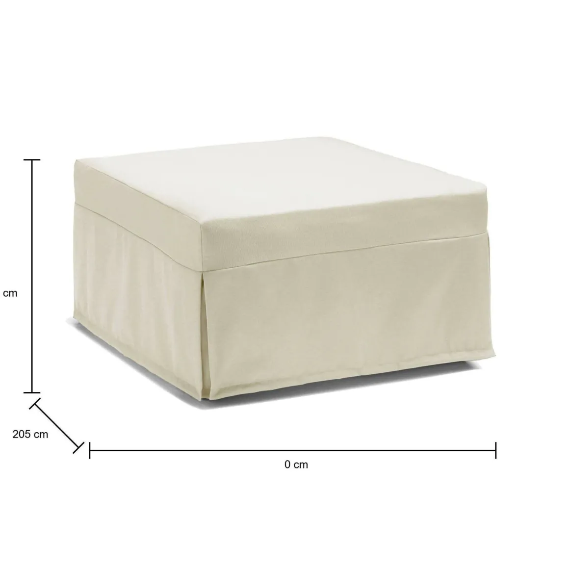 Letto una piazza pieghevole 80x80cm panna - Abak