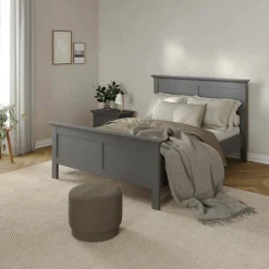 Letto un posto grigio 158x200cm rete inclusa - Arcevia
