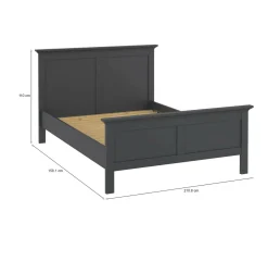 Letto un posto grigio 158x200cm rete inclusa - Arcevia