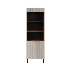 Libreria Agri, 185x42 h60 cm, Noce e Beige