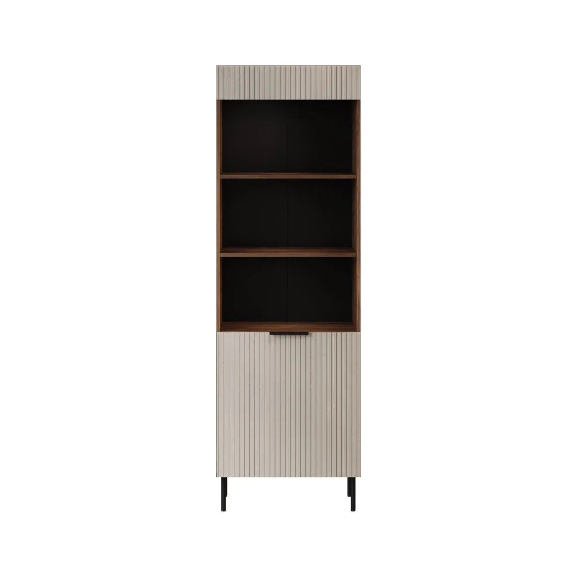 Libreria Agri, 185x42 h60 cm, Noce e Beige