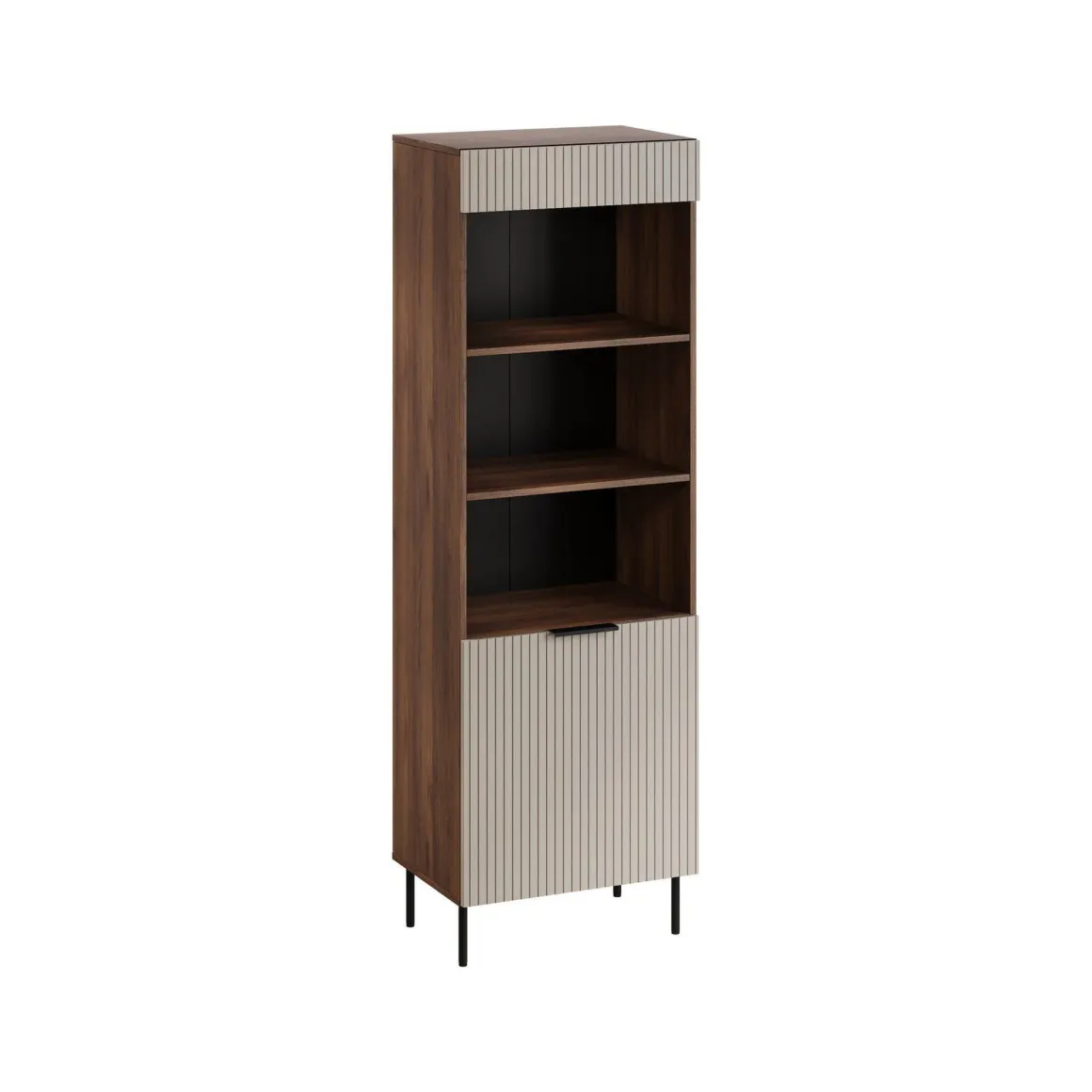 Libreria Agri, 185x42 h60 cm, Noce e Beige
