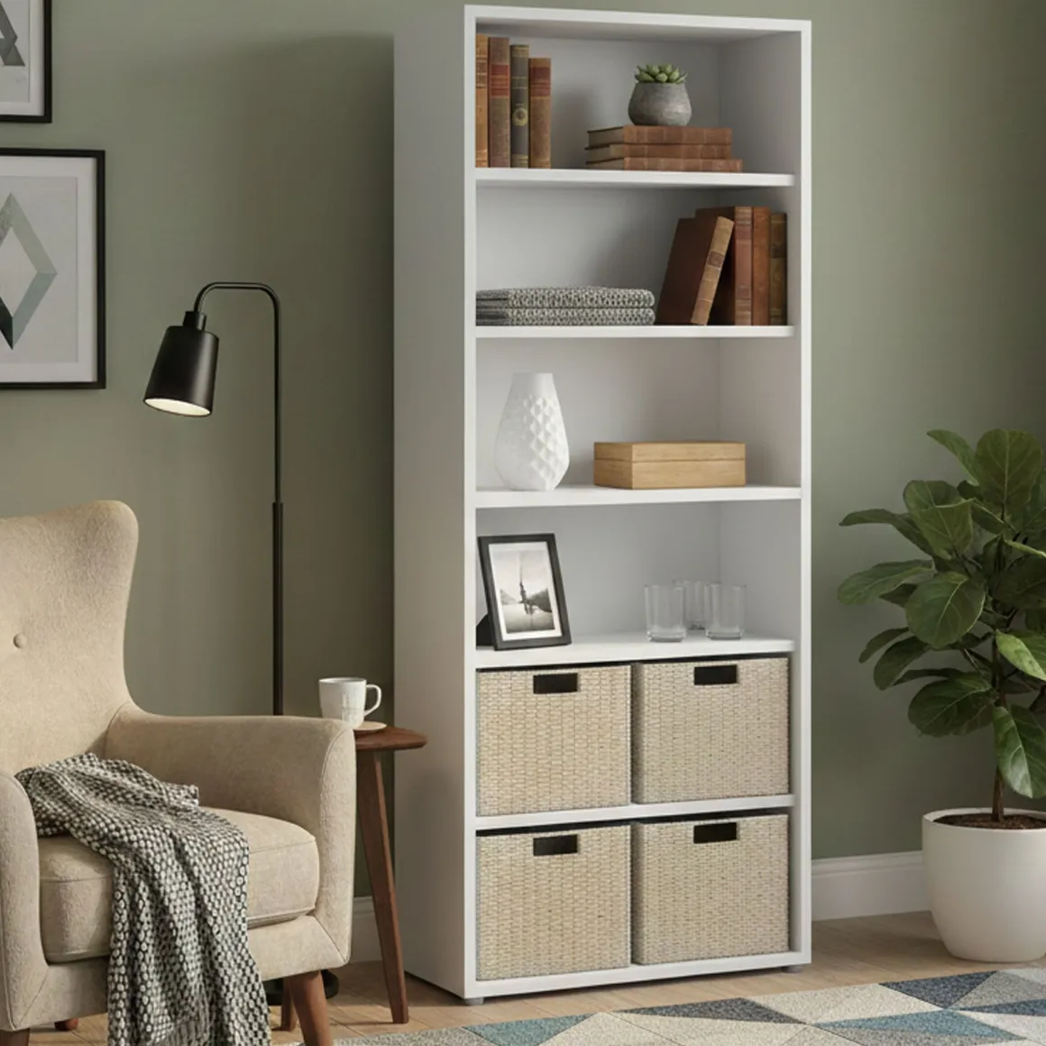 Libreria alta bianca 89x221h cm - Armon