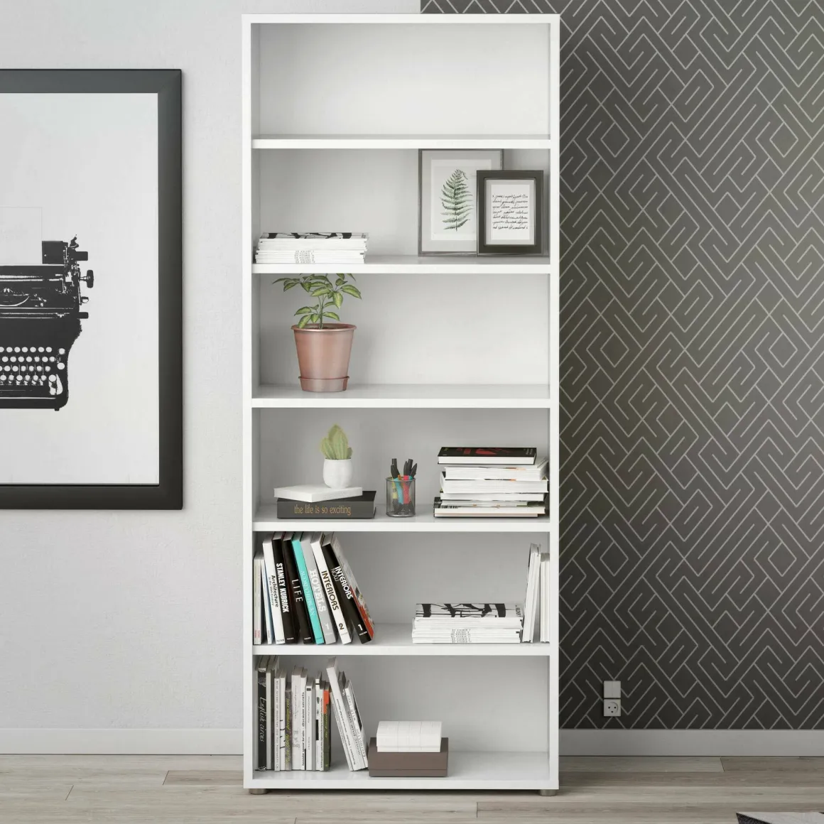 Libreria alta bianca 89x221h cm - Armon