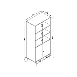 Librerie|Ufficio > Dmora Libreria 2 ante quercia 90x110h cm - Suva Marrone Quercia