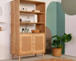 Librerie|Ufficio > Dmora Libreria 2 ante quercia 90x110h cm - Suva Marrone Quercia