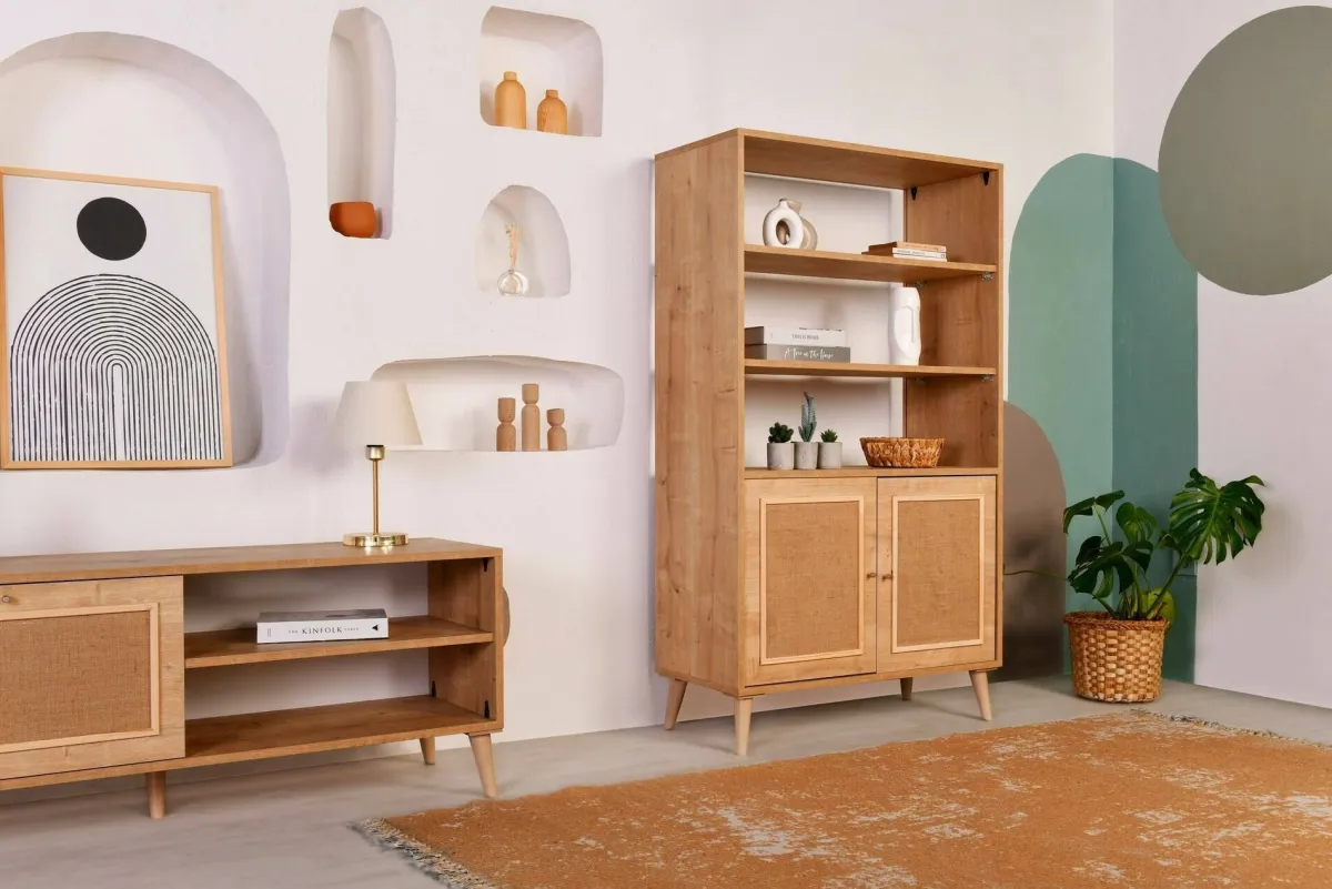 Librerie|Ufficio > Dmora Libreria 2 ante quercia 90x110h cm - Suva Marrone Quercia