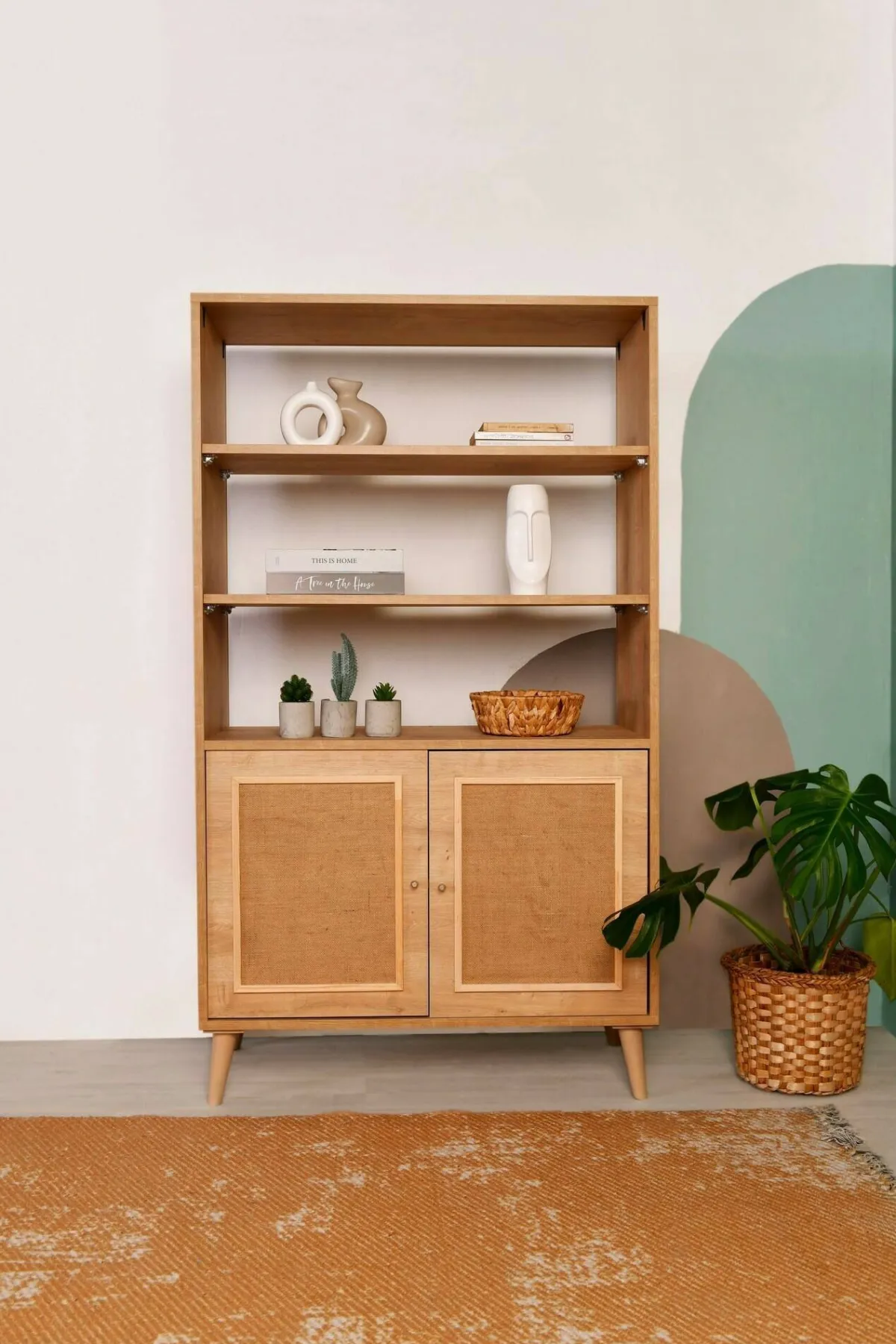 Librerie|Ufficio > Dmora Libreria 2 ante quercia 90x110h cm - Suva Marrone Quercia