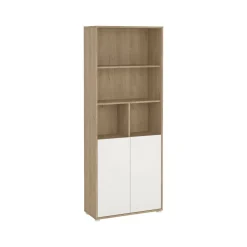 Libreria 2 ante rovere e bianca 79x204h cm - Arancio