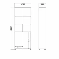 Libreria 2 ante rovere e bianca 79x204h cm - Arancio
