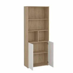 Libreria 2 ante rovere e bianca 79x204h cm - Arancio