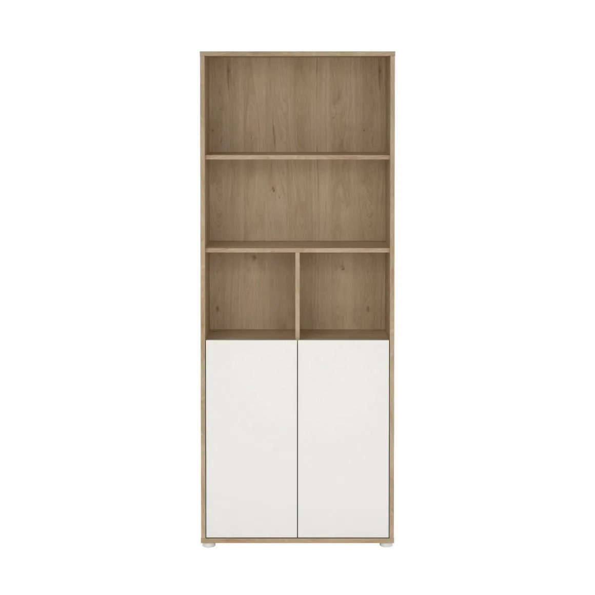Libreria 2 ante rovere e bianca 79x204h cm - Arancio