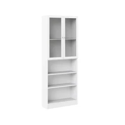 Librerie > Dmora Libreria 2 ante vetro bianca 79x203h cm - Chedeng Bianco