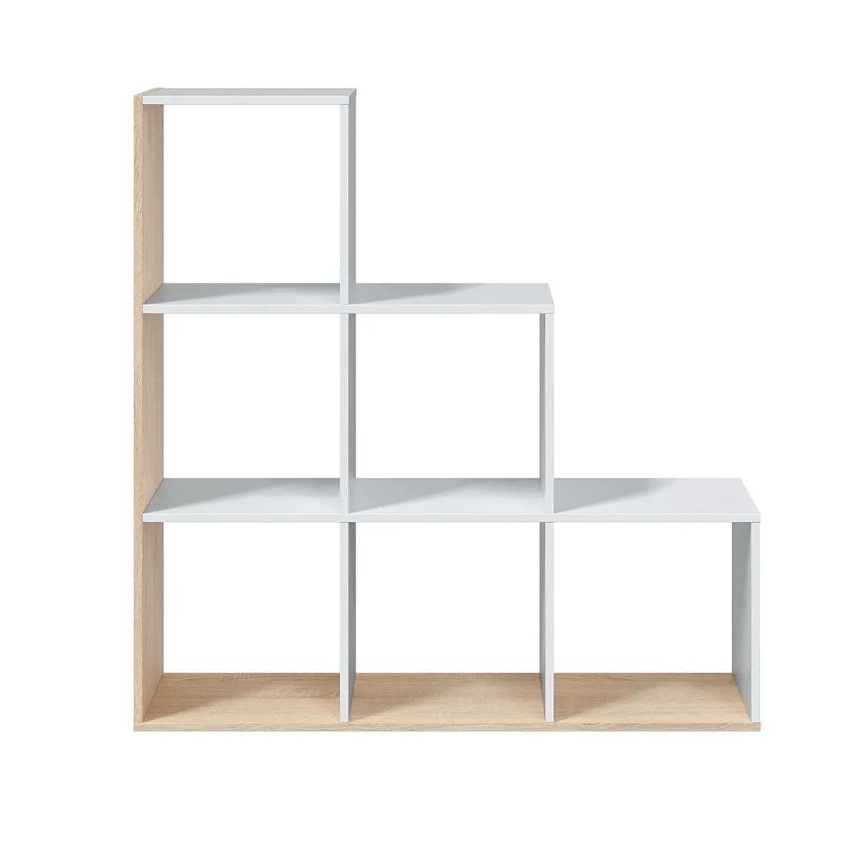 Librerie|Ufficio > Dmora Libreria aperta bianca e rovere 108x110h cm - Abilu Marrone, Bianco Rovere
