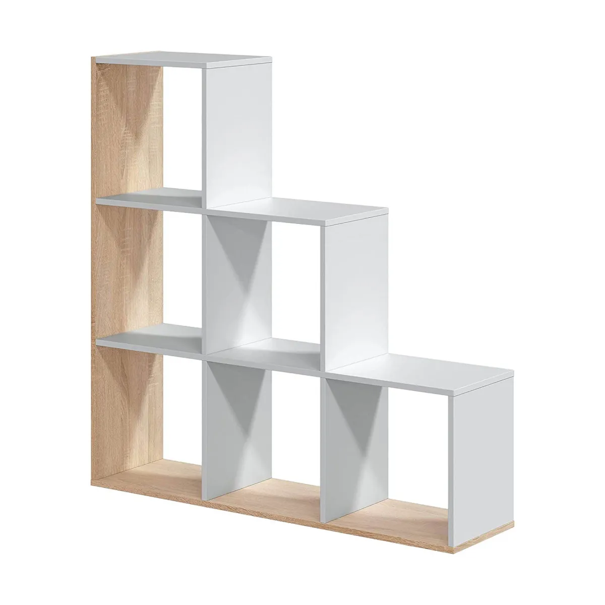 Librerie|Ufficio > Dmora Libreria aperta bianca e rovere 108x110h cm - Abilu Marrone, Bianco Rovere