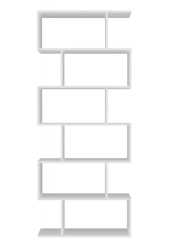 Librerie|Ufficio > Dmora Libreria a zig zag bianca lucida 80x192h cm - Alowha Bianco Lucido