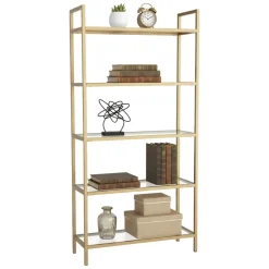 Libreria bassa in vetro oro 80x165h cm - Stratonice