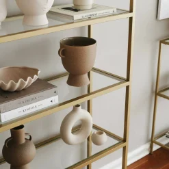 Libreria bassa in vetro oro 80x165h cm - Stratonice