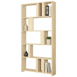 Libreria Beige Marmo 4 Ripiani Installazione Libera 90x20x180h cm, Struttura Verticale - Tribogna