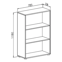 Librerie > Dmora Libreria 2 Ripiani Installazione a Terra 79x34x118h cm, - Leporano Beige