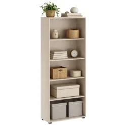 Libreria Beige 4 Ripiani Installazione a Terra 79x34x188h cm, - Brugnera