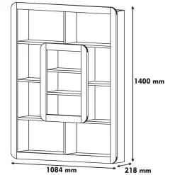 Libreria Bianco Giallo 8 Ripiani Installazione Libera 108x22x140h cm, Struttura Verticale - Caltrano