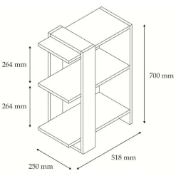 Librerie > Dmora Libreria Bianco Marrone Noce 4 Ripiani Installazione Libera 90x20x180h cm, Sfumatura Colore Struttura Noce - Tribogna Marrone, Bianco Noce