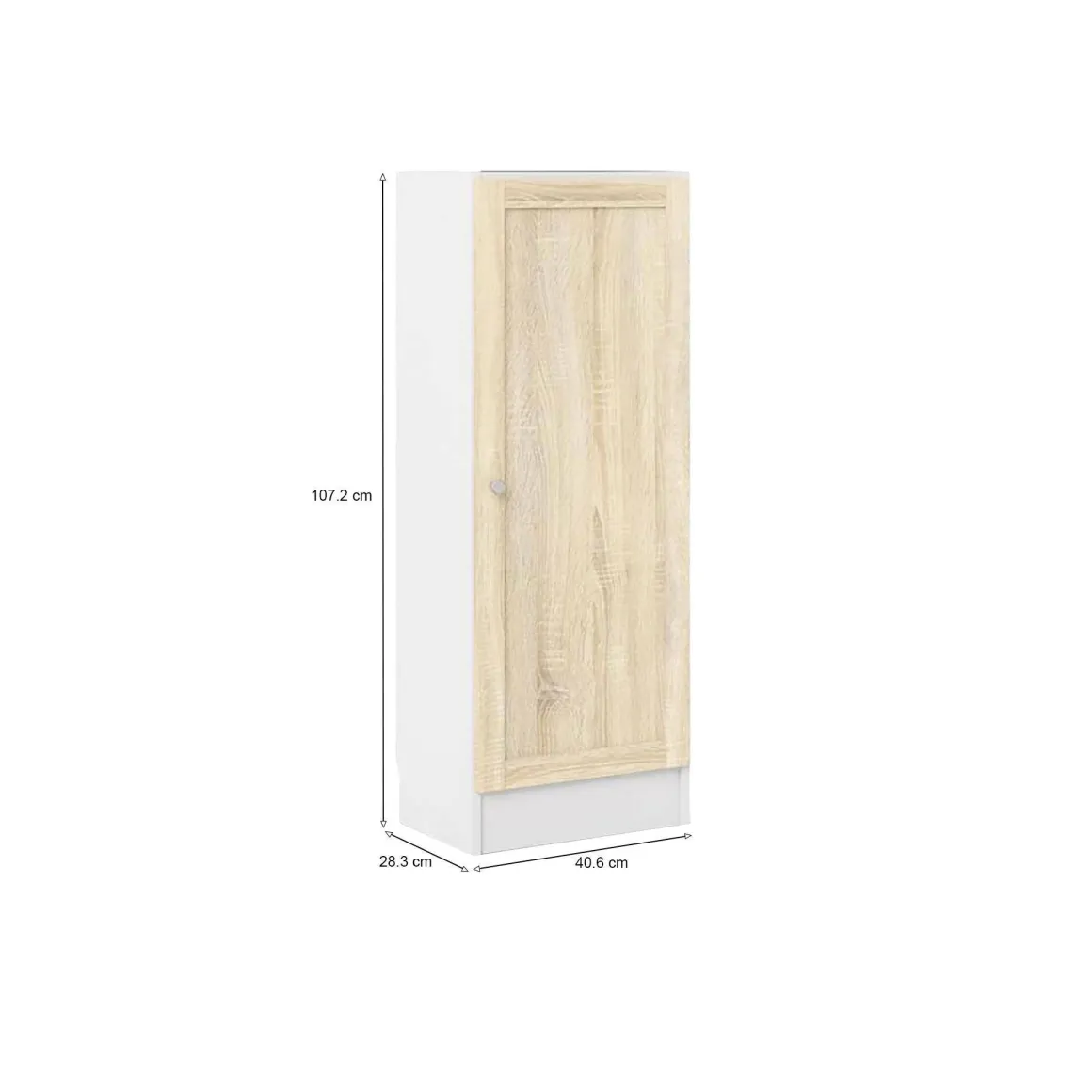 Libreria Bianco Marrone Quercia Cassetti 2 Ripiani 41x28x107h cm, - Amedee