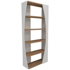 Librerie > Dmora Libreria Bianco Marrone Rovere 4 Ripiani Installazione Libera 64x24x150h cm, Sfumatura Colore Struttura Rovere - Equo Marrone, Bianco Rovere