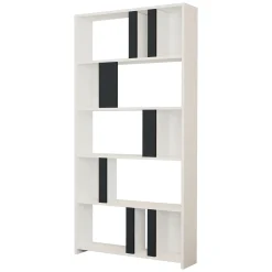 Librerie > Dmora Libreria Bianco Nero Antracite 8 Ripiani Installazione Fissaggio al Muro 90x25x172h cm, Sfumatura Colore Struttura Antracite - Cergnago Nero, Bianco Antracite